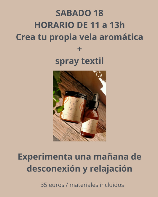 Taller vela aromatica + spray textil