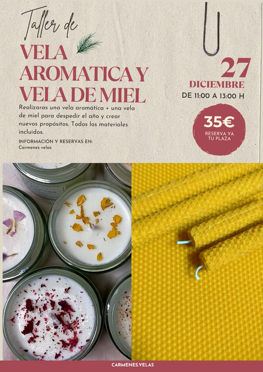 Taller velas aromaticas+ vela de miel