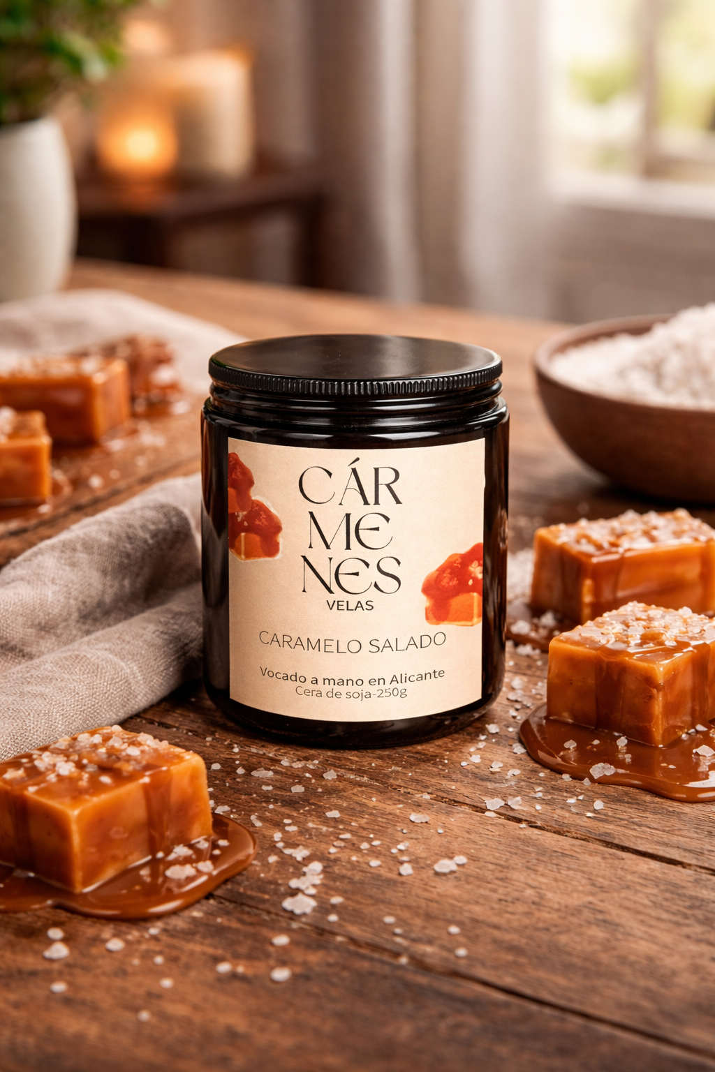 Vela caramelo salado